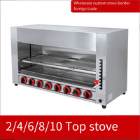 Four à gaz à six têtes four à griller sans fumée commercial jours gaz four à quatre têtes rôtissoire à poisson