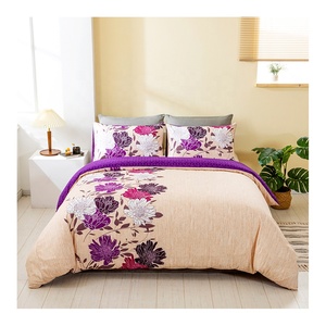 Bán buôn tùy chỉnh in ấn bedsheets tấm ga trải giường Duvet cover 100% polyester Quilt Cover gối trường hợp 4 cái bộ đồ giường đặt - Product Image 1