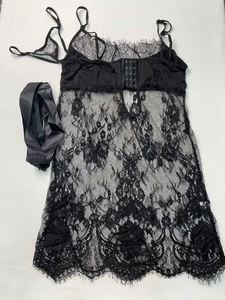 M0599 Camisón Sexy de Encaje Transparente para Mujer, Camisón Sexy con Aberturas, Talla Grande 5XL para Mujeres con Sobrepeso - Product Image 6