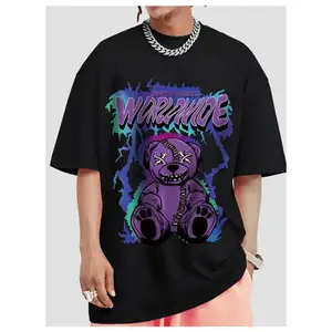 Impressão personalizada bordado OEM logotipo dos homens Top Streetwear T-shirts hip hop rap Respirável manga curta Anime Impresso t-shirt