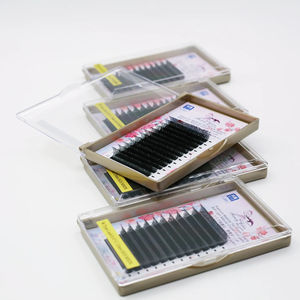 Extension ciglia Fancy Cilia in seta, fornitore di ciglia a forma di W, confezione personalizzata, fatte a mano, naturali, 0.07 W nere DD 3, 20 pezzi - Product Image 4