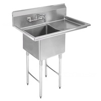 Évier de cuisine commercial en acier inoxydable SUS304 de qualité supérieure, station d'arrivée pour lave-vaisselle robuste pour restaurants et hôtels