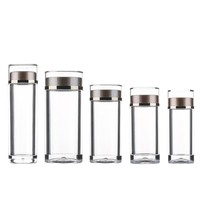 Bouteilles cylindriques en acrylique avec bouchon à vis, petites bouteilles pour compléments alimentaires, bonbons compressés, cordyceps, capsules transparentes, pots en plastique