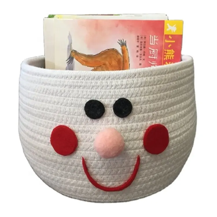 YUJIN 2023 Most Popular Cotton Rope lovely Cartoon Woven Storage Basket