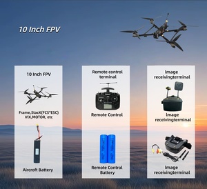 Dron de carreras profesional FPV con modo sin cabeza Motor sin escobillas <span class=keywords><strong>10</strong></span> pulgadas 15km transmisión HD cámara con control remoto - Product Image 2
