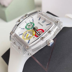 GUESSES Richard Futuristic <span class=keywords><strong>Reloj</strong></span> para <span class=keywords><strong>hombre</strong></span> Diseño <span class=keywords><strong>de</strong></span> esfera transparente Cronógrafo <span class=keywords><strong>de</strong></span> cuarzo blanco Correa <span class=keywords><strong>de</strong></span> silicona Moda urbana V1051M1 - Product Image 5