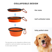 Bol pliable en Silicone pour voyage, contenant pour nourriture et eau des animaux de compagnie pour la randonnée en plein air, cm