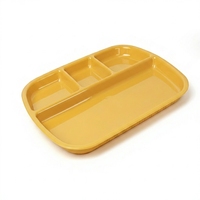 Assiette rectangulaire en plastique pour enfants, sans BPA, mignonne, à 4 compartiments, pour la maison, l'école, le restaurant, utilisable au micro-ondes