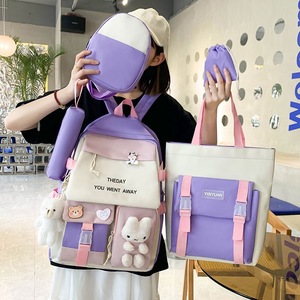 2025 Offre Spéciale vente en gros mode 4 pièces ensemble <span class=keywords><strong>pas</strong></span> <span class=keywords><strong>cher</strong></span> Polyester sac à dos sacs d'école pour adolescentes jeunes filles enfants étanche Pop - Product Image 2