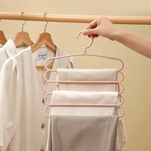 Perchero de 5 niveles engrosado para pantalones, organizador creativo antideslizante para ropa, colgador con clip para pantalones - Product Image 3