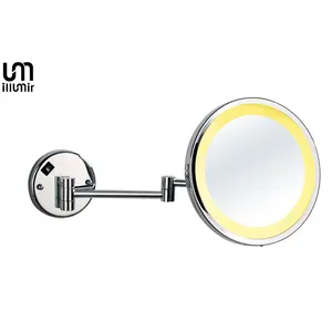 Um illumir chuyên nghiệp trang điểm nhỏ gọn gương 50x Magnifying gương lớn tay gương