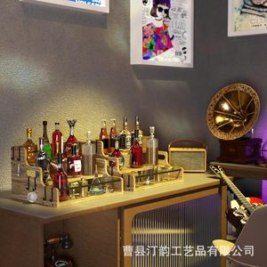 Cross-border multi-purpose 3-tier wooden display rack for <b>kitchen</b> seasonings and coffee beans - Product Image 2