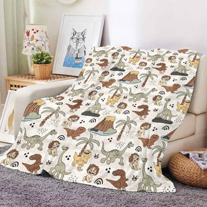 Nouvelle couverture en polaire douce et chaude pour garçons, motif dinosaure de dessin animé, impression personnalisée OEM, pour canapé, lit ou couverture de canapé. - Product Image 4