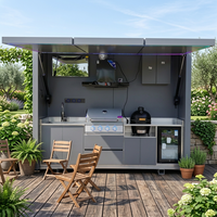 Bar de piscine extérieur, cuisine extérieure, station de boissons modulaire préfabriquée étanche pour piscine de complexe de luxe