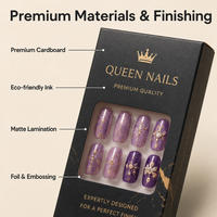Boîte d'emballage pour faux ongles, carton rigide découpé avec fenêtre, laminé, qualité supérieure, pour présentation en magasin, directement de l'usine