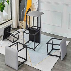 Taburete <span class=keywords><strong>de</strong></span> cubo 5 en 1, sofá <span class=keywords><strong>de</strong></span> cubo Rubiks, caja otomana <span class=keywords><strong>de</strong></span> terciopelo, taburete <span class=keywords><strong>de</strong></span> almacenamiento suave - Product Image 1