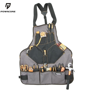 Powacore có thể điều chỉnh khóa màu nâu bông vải bảo hộ lao động Tạp dề phong cách bán Hoa Vườn công cụ làm việc mẫu miễn phí bán buôn - Product Image 4