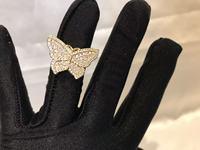 Trendy ring van roestvrij staal met cartoon-design, vlinder, roze CZ diamant, hartvormig frame, mode dames sieraden cadeau