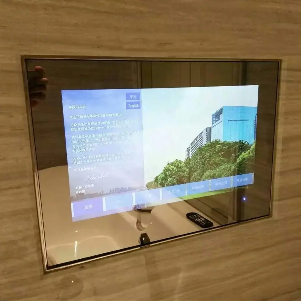 Custom Size Magic Rectangle Shape Bathroom Cosmetic LED Light Mirror TV