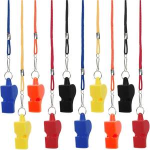 2025 10 PCS Pealess Fox Whistles Plastic Emergency Lifeguard Whistles con Breakaway Lanyards para supervivencia al aire libre - Product Image 4