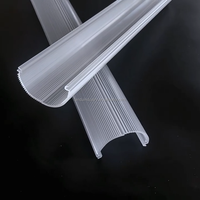 Profils d'extrusion LED moulés sur mesure LANDU OEM, diffuseur de lumière transparent givré en PC avec services de moulage CN/GUA