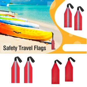 Hawaii Summer Red Reflective Water Safety Flag 14.6 In With <b>Webbing</b> <b>Strap</b> For Kayak Canoe Boat Use - Product Image 5
