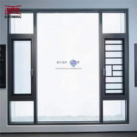 Fenêtre coulissante moderne en alliage d'aluminium pour extérieur, design arche avec grilles métalliques, verre pare-balles, antivol, certifiée Energy Star