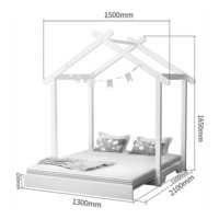 Lit cabane pour garçons et filles, lit enfant rétractable pleine grandeur en bois massif, design créatif, moderne, pour chambre, école, hôtel