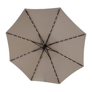 Parasol de terrasse solaire LED de 3 m, kaki, avec bras déporté, pour jardin et cour (base non incluse) - Product Image 4