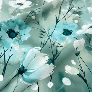 Vải Crepe Koshibo dệt kỹ thuật số in họa tiết hoa Koshibo tùy chỉnh, 100% polyester, dùng may váy - Product Image 2