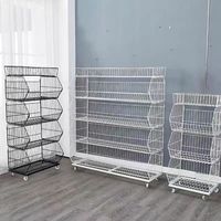 Étagère de présentation pour en-cas, en métal, avec panier empilable, support de supermarché avec roulettes
