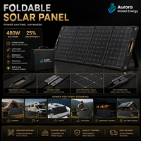 Module solaire pliable JiYao 480W, rendement de 25%, haute performance, noir, systèmes pour camping-cars, applications marines, activités de plein air