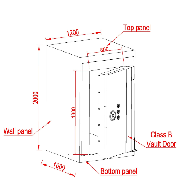 Modular Vault Room - Customized Size & Security Panels