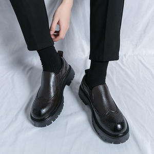 Chaussures Oxford pour hommes britanniques en cuir véritable imperméable, à bout fermé, faites à la main, pour mariage, formelles, décontractées, antidérapantes, avec boucles et sangles - Product Image 5