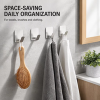 Porte-manteau mural robuste en acier inoxydable SUS304, design moderne argent/noir, pour salle de bain, cuisine, maison