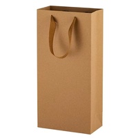 Custom Logo Cardboard and Kraft Paperboard Gift Bags with Handles Bulk Mixed Sizes for Wine Packaging