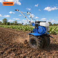 Mesin Pengolah Tanah Rotary Tiller Berkualitas Tinggi dengan Penggerak Sabuk Bensin, MOQ Rendah 52cc 72cc, Ekonomis untuk Sawah, Supplier Pabrik