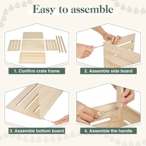 Placard en bois de caisse de douche de bébé, panier en bois nouveau panier-cadeau de bébé avec poignée boîte de rangement de révélation de sexe pour la grossesse nouveau parent - Product Image 4