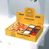 Boîte en papier biodégradable pour plats à emporter, desserts, sandwichs, snacks, traiteur, boîte à charcuterie, boîte à poulet frit, boîte à cuisses de poulet