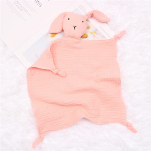 Manta de Gasa de Algodón para Bebé, Muñeco de Peluche de Conejo para Dormir, Pañuelo de Crepé, Juguete de Consuelo - Product Image 4