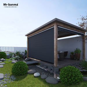 Di alta qualità di <span class=keywords><strong>grandi</strong></span> <span class=keywords><strong>dimensioni</strong></span> Zip tapparelle Pergola tetto Patio ombra Hard cablato elettrico avvolgibile per balcone Gazebo - Product Image 6