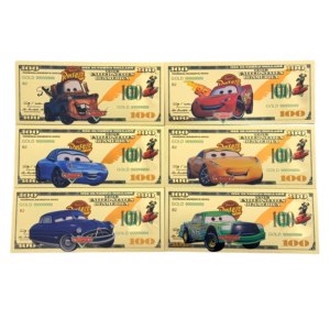 6 types de billets de banque d'anime America the Cars plaqués or 24 carats pour cadeaux - Product Image 1