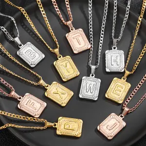Stainless Steel Jewelry Custom Alphabet Pendant Personalized Initial Necklace Fashion Jewelry For Men Women
