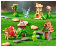 Fées miniatures bienvenue fée jardin Kit résine chaise souche d'arbre champignon panneaux routiers boîte aux lettres pierre 3D maison mignon Kawaii Figure