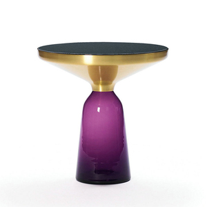 Table d'angle compacte pour la maison, table basse design simple en verre trempé en forme de cloche, table d'appoint - Product Image 3