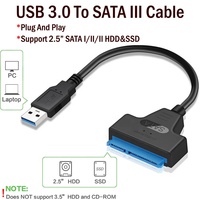 Cable Adaptador USB 3.0 a SATA III de 22 Pines de Alta Velocidad y Buena Calidad al por Mayor para SSD/HDD de 2.5 Pulgadas