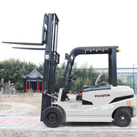 Truk Forklift Listrik 4 Roda Powston Kapasitas 3,5 Ton Bertenaga Baterai Mesin Pengangkat Material ISO CE