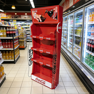 Exhibidor Metálico <span class=keywords><strong>de</strong></span> Bebidas para Supermercado, Exhibidor <span class=keywords><strong>de</strong></span> Piso <span class=keywords><strong>de</strong></span> Múltiples Niveles para Refrescos - Product Image 2