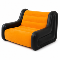 Fauteuil gonflable inclinable floqué de qualité supérieure, canapé portable en PVC robuste pour la maison, le salon, l'extérieur et le glamping