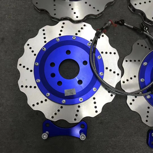 Piezas de freno automático atornilladas directas, Kit de freno grande de coche modificado para competición de carreras, pinza de freno de 6 pistones, Kit de disco de Rotor de onda azul - Product Image 3